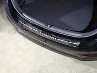 Hyundai Solaris (17–) Накладка на задний бампер (лист зеркальный надпись Hyundai), седан