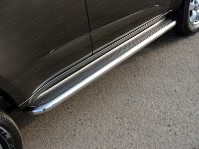 Chevrolet TrailBlazer (13–) Пороги с площадкой (нерж. лист) 60,3 мм